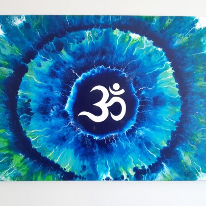 OM iris bleu/vert (80 x 60 cm)