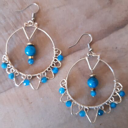 boucles d'oreilles apatite bleue