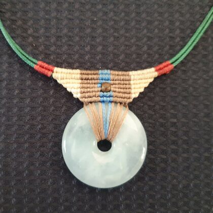 collier donut aigue marine pour homme